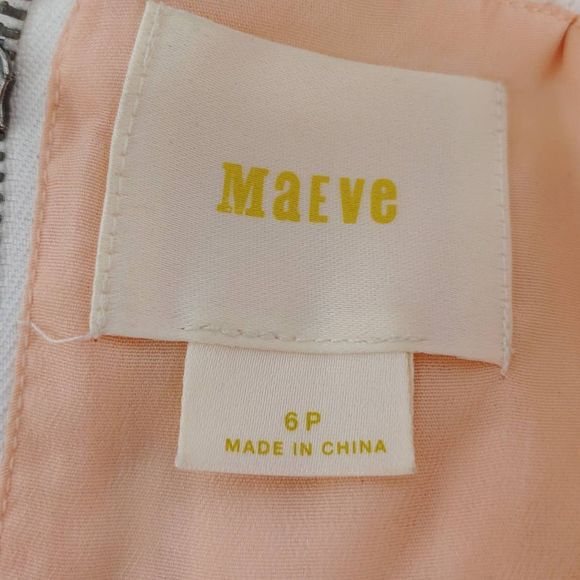 Anthrpologie Maeve White Sleeveless Basket Weave Peplum Top Sz 6P - Picture 4 of 9